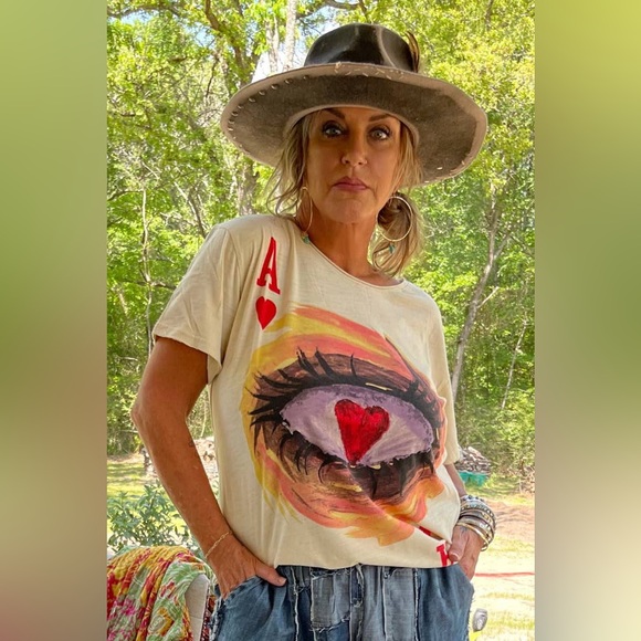 Jaded Gypsy Tops - Jaded Gypsy Rare Moon Dance Ace of Hearts Tee L/XL